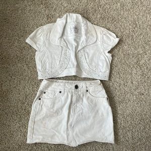 Justice White Denim Set